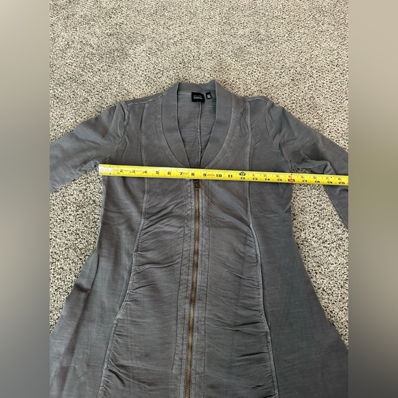 BLUE SAKS FIFTH AVE XS BLUE KNIT ZIP UP TUNIC TOP JACKET - Picture 11 of 11